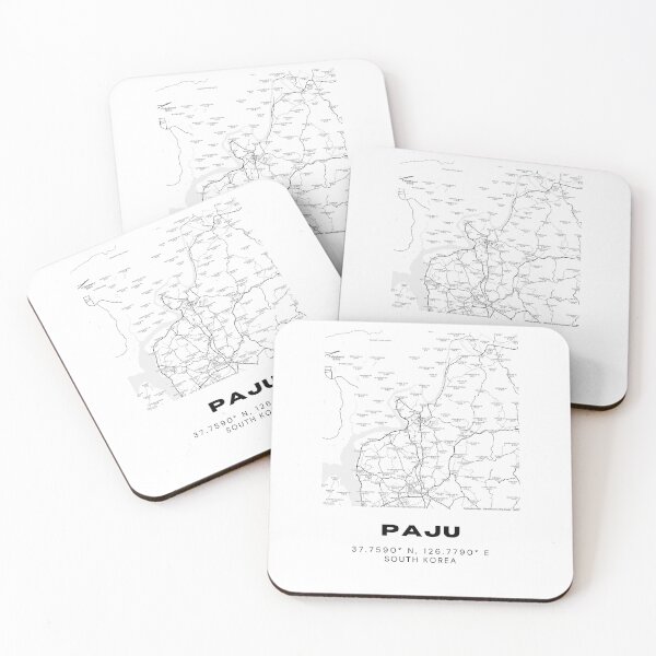 Item preview, Minimalist Paju Map – Border City of South Korea in Modern Black & White designed and sold by RM-Journey.