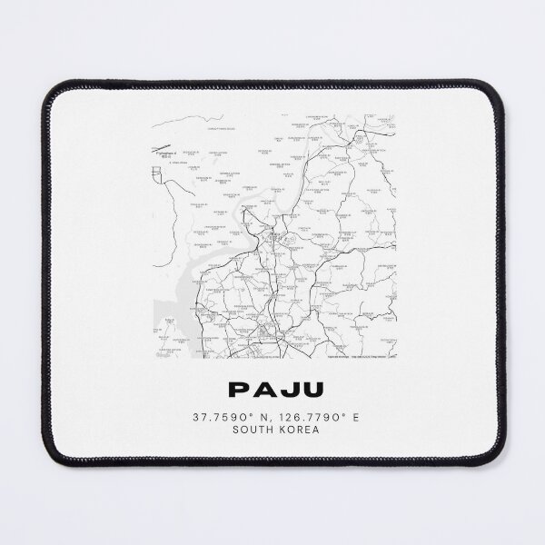 Item preview, Minimalist Paju Map – Border City of South Korea in Modern Black & White designed and sold by RM-Journey.