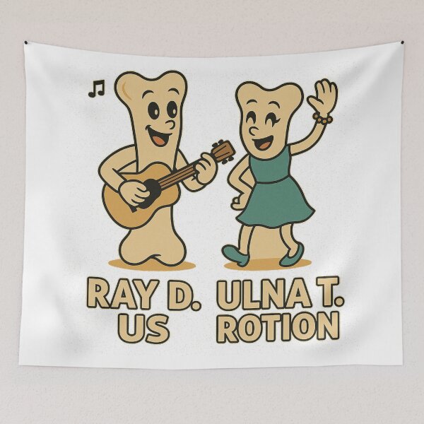 Item preview, “Ray D. & Ulna T. – Wrist-Rotation Duet Tee” designed and sold by F-B-F.