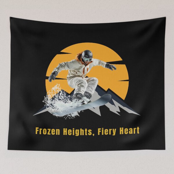 Item preview, Snowboard Winter Mountains Frozen Heights, Fiery Heart Design  designed and sold by LovelyHappyGift.