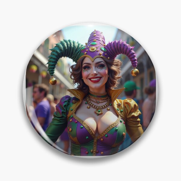 Item preview, Large Print Female Jester Mardi Gras Series designed and sold by JWCEnterprises.