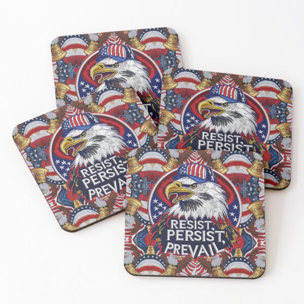 Item preview, RESIST PERSIST PREVAIL USA Embroidered Eagle Design  Patriotic Strength and Freedom designed and sold by ArtDesignTp.