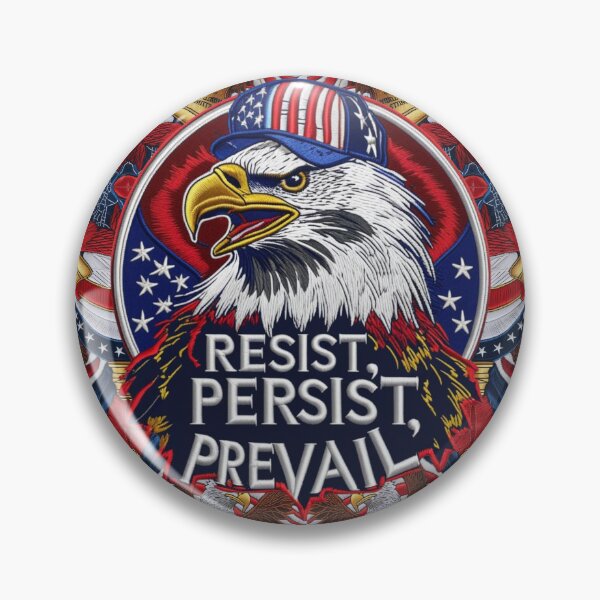 Item preview, RESIST PERSIST PREVAIL USA Embroidered Eagle Design  Patriotic Strength and Freedom designed and sold by ArtDesignTp.