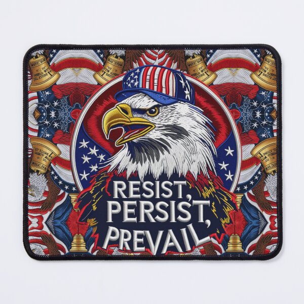 Item preview, RESIST PERSIST PREVAIL USA Embroidered Eagle Design  Patriotic Strength and Freedom designed and sold by ArtDesignTp.