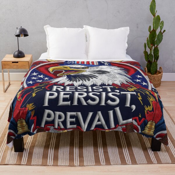 Item preview, RESIST PERSIST PREVAIL USA Embroidered Eagle Design  Patriotic Strength and Freedom designed and sold by ArtDesignTp.