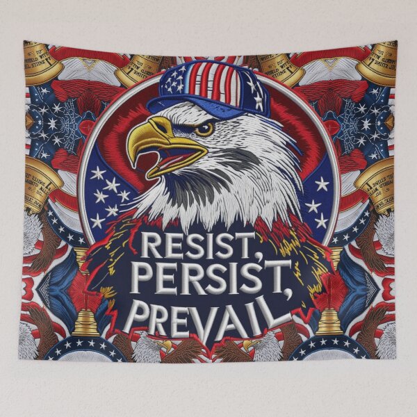 Item preview, RESIST PERSIST PREVAIL USA Embroidered Eagle Design  Patriotic Strength and Freedom designed and sold by ArtDesignTp.