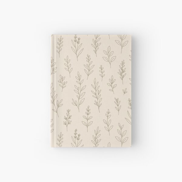 Minimal Botanical Line Art – Beige Hardcover Journal