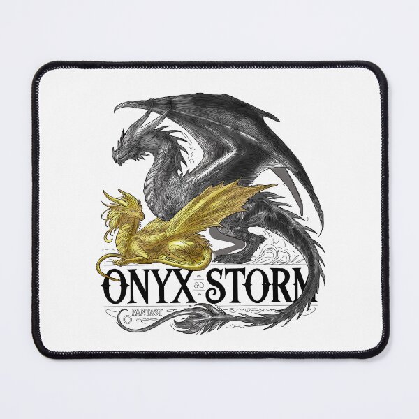 Item preview, Onyx Storm – Epic Fantasy Dragon Duo Illustration designed and sold by gildedpageco.