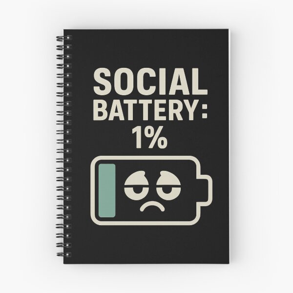 Item preview, Social Battery: 1% – Funny Nerd Shirt designed and sold by meshhead.