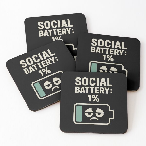 Item preview, Social Battery: 1% – Funny Nerd Shirt designed and sold by meshhead.