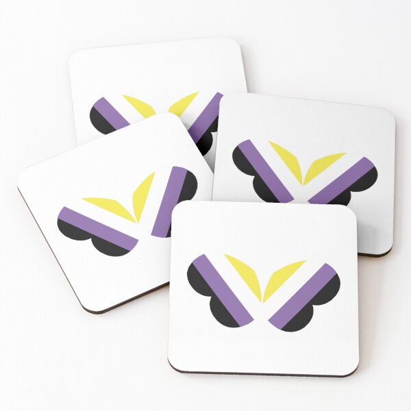 Item preview, Nonbinary flag butterfly pride hearts LGBT designed and sold by KimOnO644.