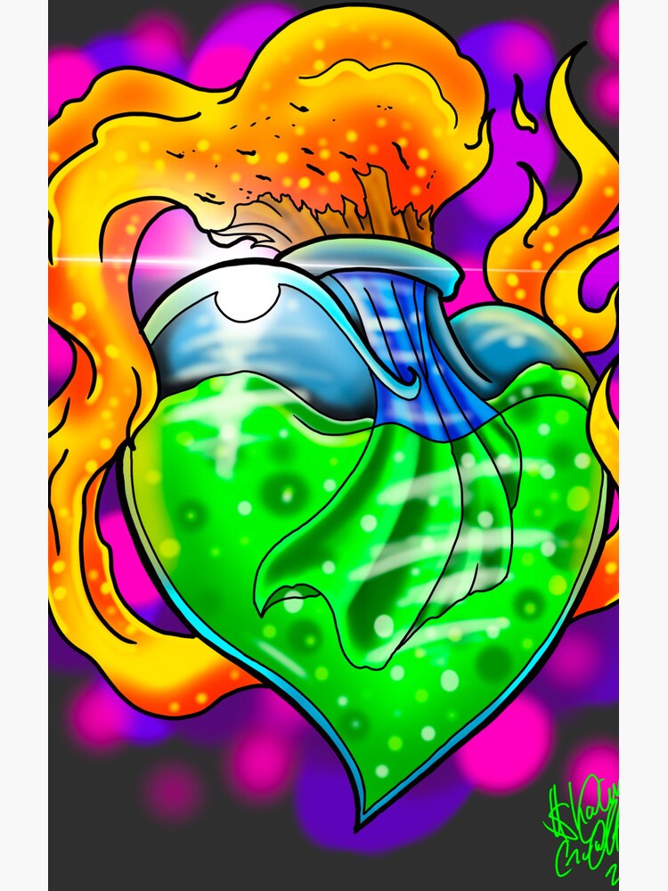 Thumbnail 4 of 4, Samsung Galaxy Phone Case, This heart is on fire designed and sold by Shawntatsurmom.