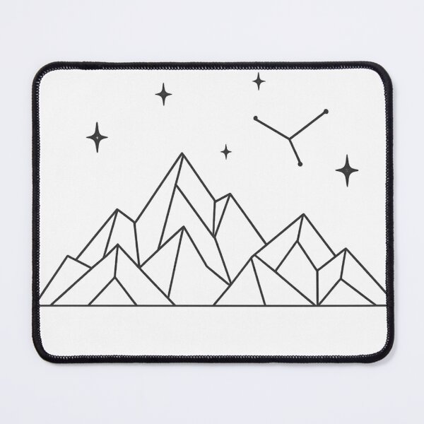 Item preview, Geometric Mountain Line Art with Stars and Constellation designed and sold by Wandertrace.