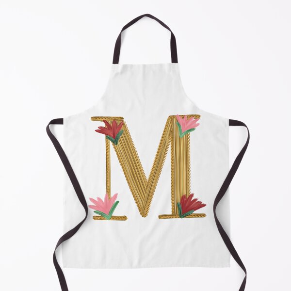 Item preview, M Monogram in Gold with Flowers designed and sold by Peace502.