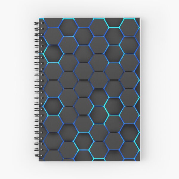 Item preview, Black hexagons with aquamarine neon, futuristic aesthetic design designed and sold by WelSol.