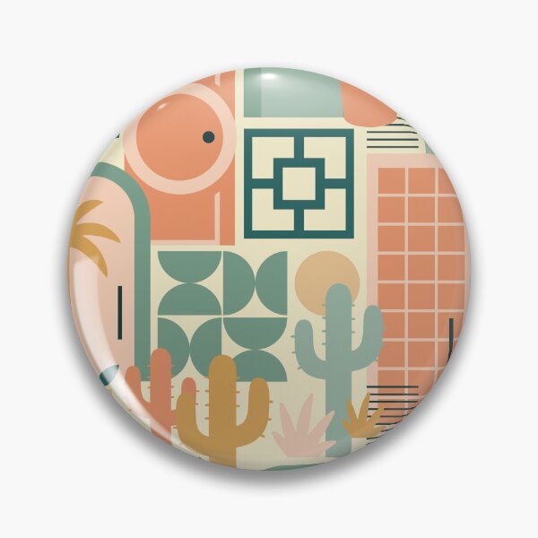 Artikelvorschau, Palm Springs – Wüstenfassaden und Formen in Orange + Ocker + Grün entworfen und verkauft von Lynne Adams.