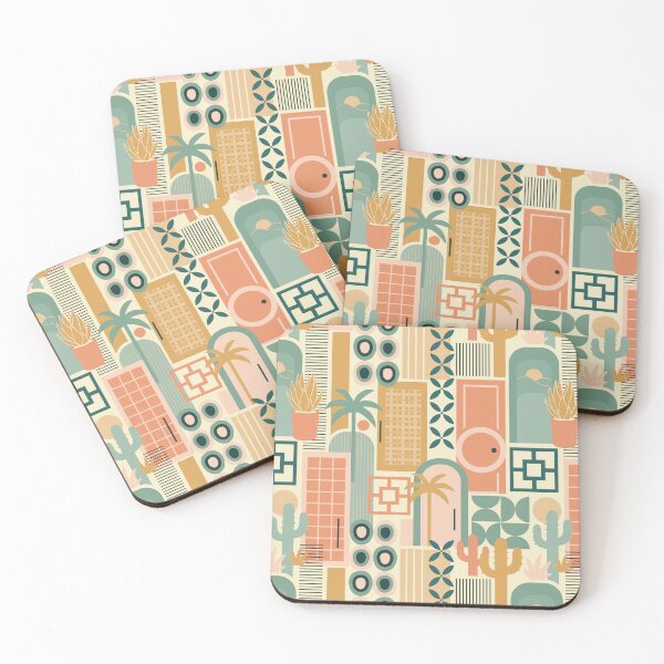 Item preview, Palm Springs - Desert Facades and Forms in Orange + Ochre + Green designed and sold by Lynne Adams.