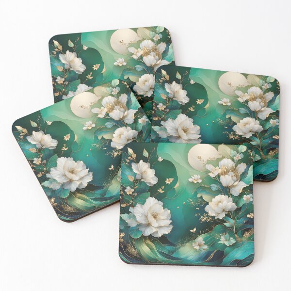Item preview, Mid Century Botanical Retro Geometric Leaves  Florals   Green designed and sold by Prints and Lifestyle.