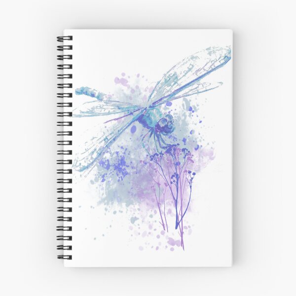 Item preview, Original Watercolor Dragonfly in Blue Mauve Nature designed and sold by countrymouse.