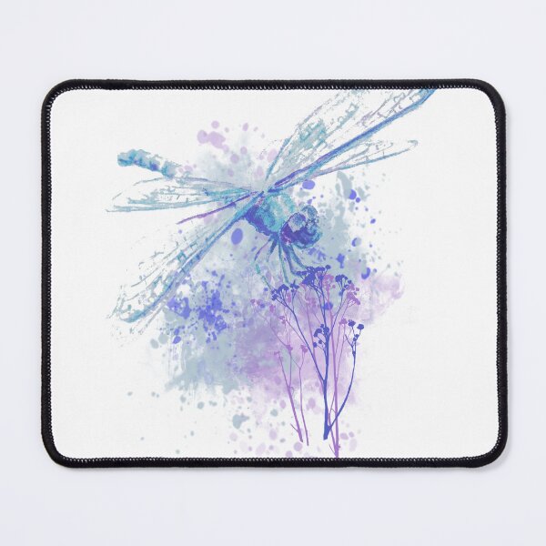 Item preview, Original Watercolor Dragonfly in Blue Mauve Nature designed and sold by countrymouse.