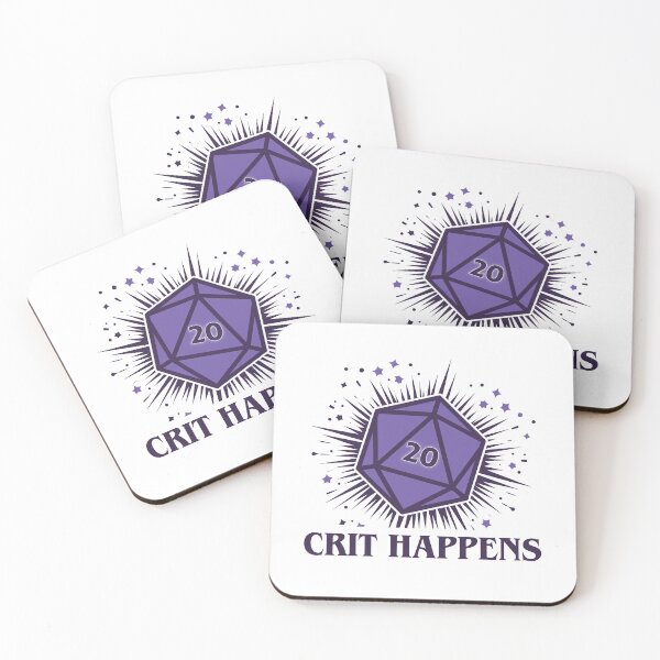 Item preview, Crit Happens (purple) designed and sold by Side Quest Supplies.