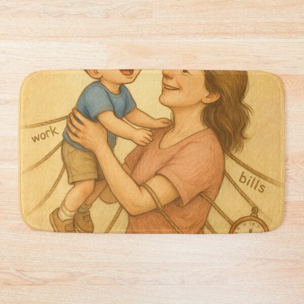 Item preview,  Barely Holding On – Parenting Mental Load Quote Art designed and sold by Neovibe Print.