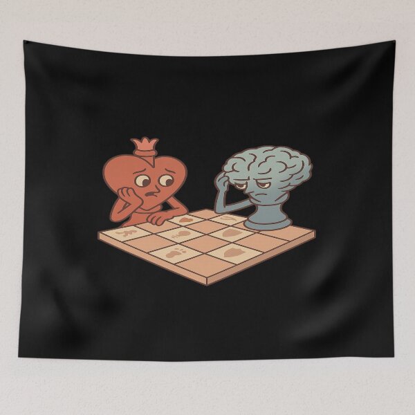 Item preview, Heart vs Brain Playing Chess – Abstract Emotional Design designed and sold by ‏Designly Yours‏.