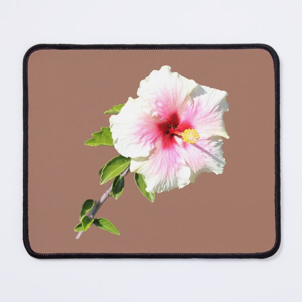 Item preview, Pink and White Single Hibiscus With Leaves designed and sold by STHogan2.