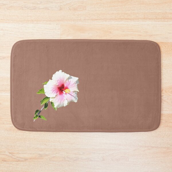 Item preview, Pink and White Single Hibiscus With Leaves designed and sold by STHogan2.