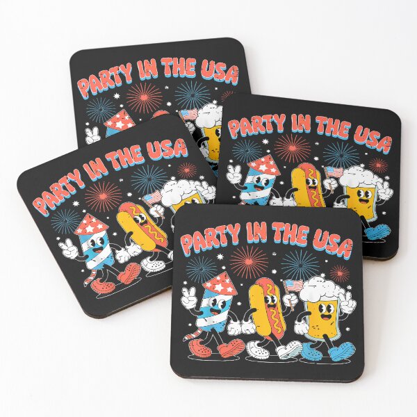Item preview, Retro Party In The Usa Fireworks Hot Dog Beer 4Th Of July designed and sold by cawtoon.