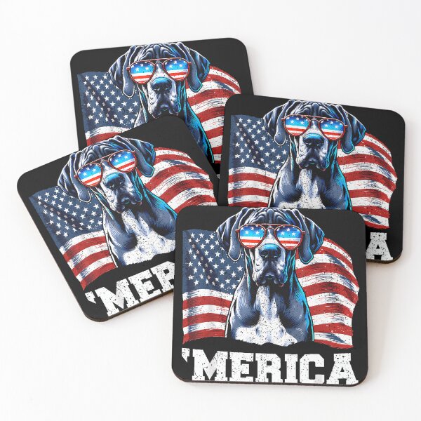 Item preview, Vintage 'Merica Great Dane Sunglasses Patriotic America Flag designed and sold by cawtoon.