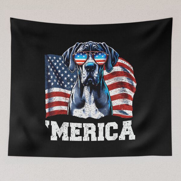 Item preview, Vintage 'Merica Great Dane Sunglasses Patriotic America Flag designed and sold by cawtoon.