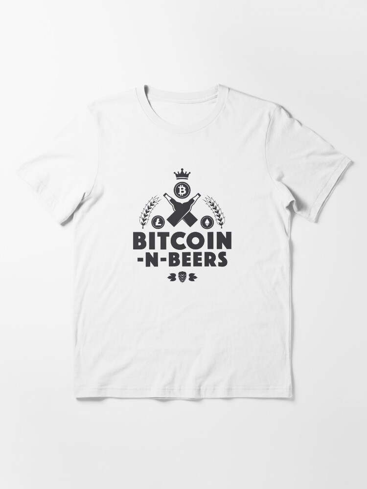 Alternate view of Bitcoin-N-Beers (Center / Light) Essential T-Shirt