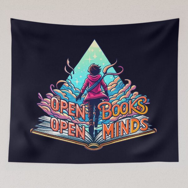 Item preview, Open books open minds, typography designed and sold by maxmaj.