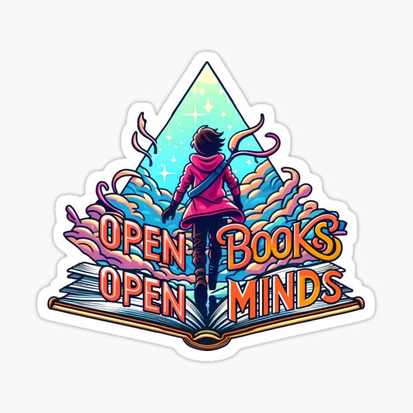 Item preview, Open books open minds, typography designed and sold by maxmaj.