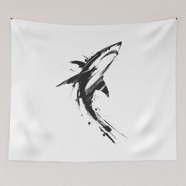 Item preview, Sumi-Style Ink Shark designed and sold by Black Gradient Designs.