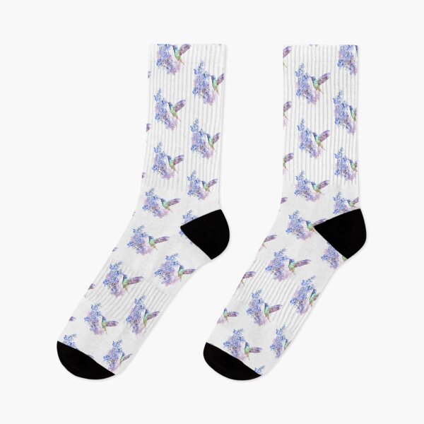 Item preview, Hummingbird Bird & Blue Delphinium flowers designed and sold by countrymouse.