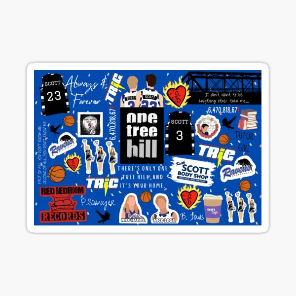 Vista previa del artículo con la obra «Collage de One Tree Hill: Diseño de fan art inspirado en la televisión vintage», diseñado y vendido por LittleMiddleMomma.