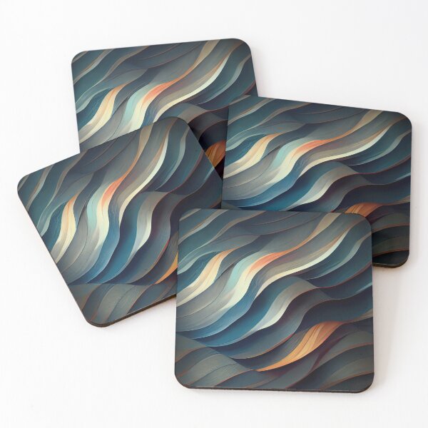 Item preview, Abstract Ocean Wave Layers – Moody Gradient Flow Art designed and sold by PaintbrushPlace.