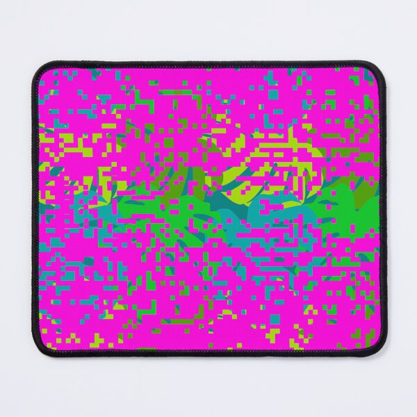 Item preview, Abstract Magenta Glitch Pixel Art with Teal & Lime Underlay designed and sold by larissa-myrie.