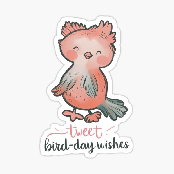 Vista previa del artículo con la obra «Lindo diseño de pájaro con un divertido mensaje de cumpleaños.», diseñado y vendido por Heshah.