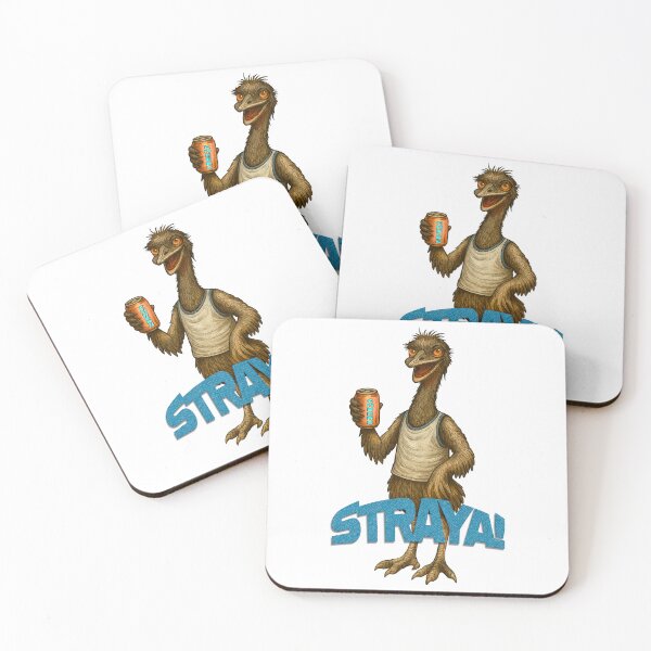 Item preview, Straya Cheers Emu – Aussie Humor Wildlife Cartoon designed and sold by Michael van der Hoorn.