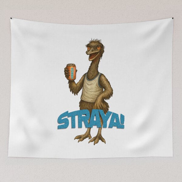 Item preview, Straya Cheers Emu – Aussie Humor Wildlife Cartoon designed and sold by Michael van der Hoorn.