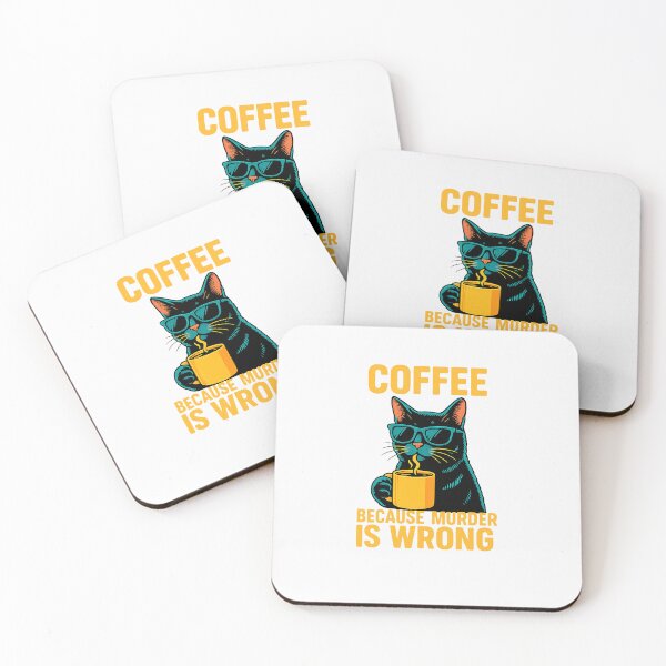 Item preview, Coffee Because Murder Is Wrong Funny Cat Coffee Lovers designed and sold by facegm.