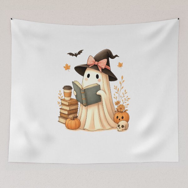 Item preview, Cute Ghost Reading Book Lovers Halloween Ghost Coffee Women designed and sold by facegm.