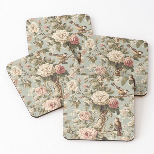 Item preview, Aubusson French Floral Tapestry with Lovebirds designed and sold by Myra365Art.