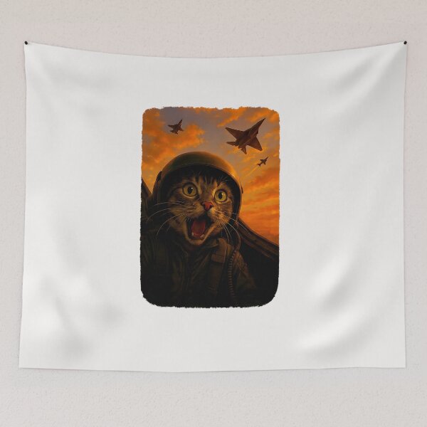 Item preview, Funny Screaming Cat Fighter Jet Pilot Kitty Selfie designed and sold by diyoor.
