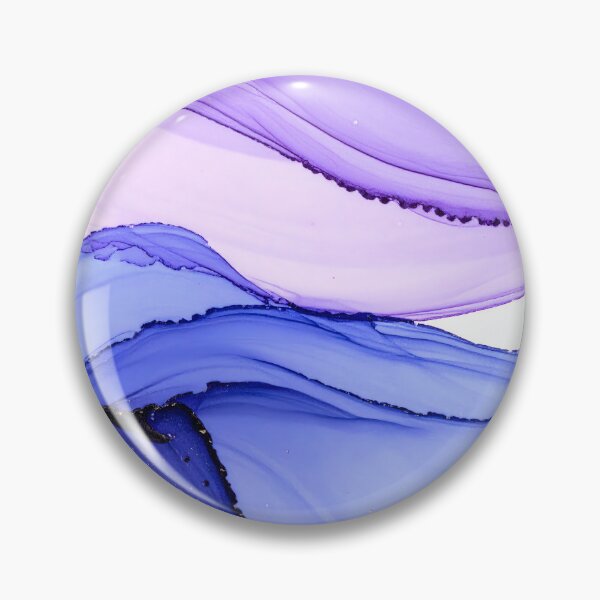Item preview, An abstract alcohol ink artwork featuring swirling translucent layers of purple and blue with delicate gold accents, creating a fluid and ethereal composition designed and sold by homydesign.