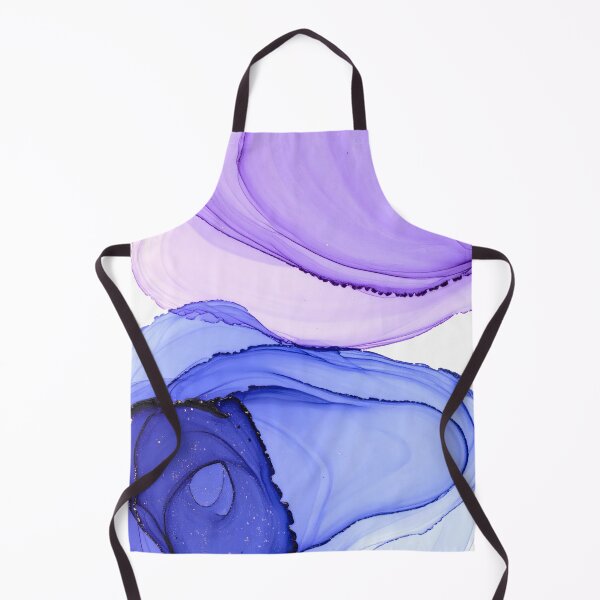 Item preview, An abstract alcohol ink artwork featuring swirling translucent layers of purple and blue with delicate gold accents, creating a fluid and ethereal composition designed and sold by homydesign.