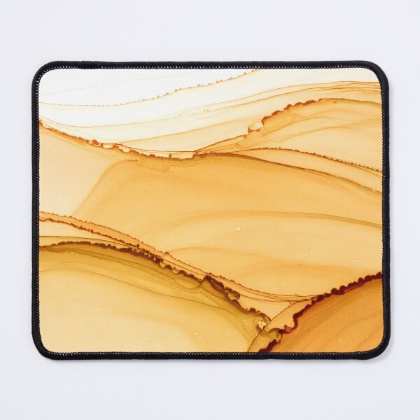 Item preview, An ethereal abstract image of flowing caramel-colored fluid with soft waves and darker, delicate outlines, suggesting movement and depth designed and sold by homydesign.